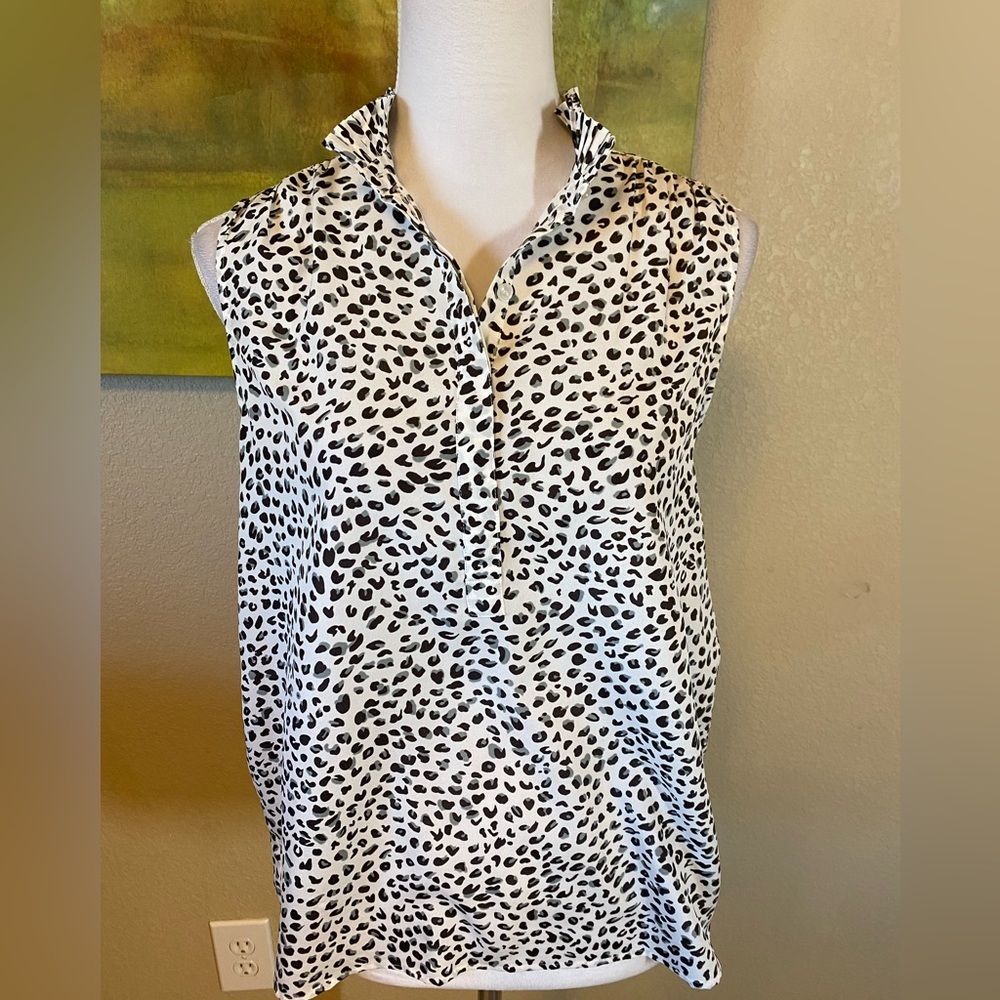 NWOT J. Crew Sleeveless Animal Print Blouse Size 6